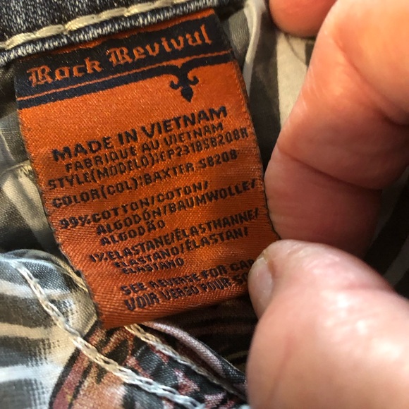 Rock Revival Baxter Slim Bootcut Jeans Sz 27 - Picture 9 of 16